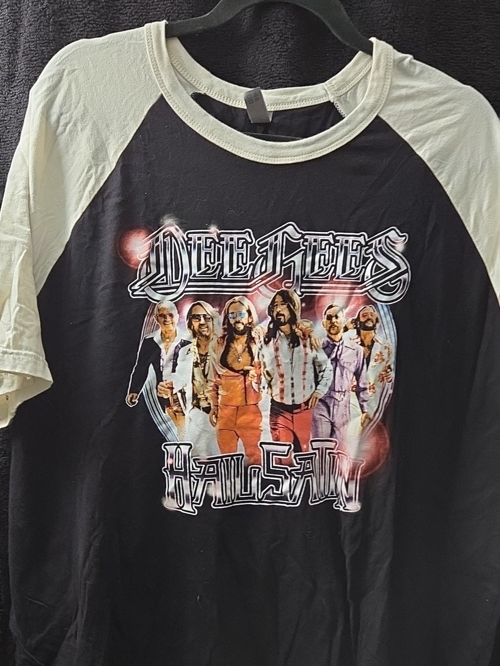 Foo Fighters "Dee Gees" Raglan Graphic Tee - Black and Cream